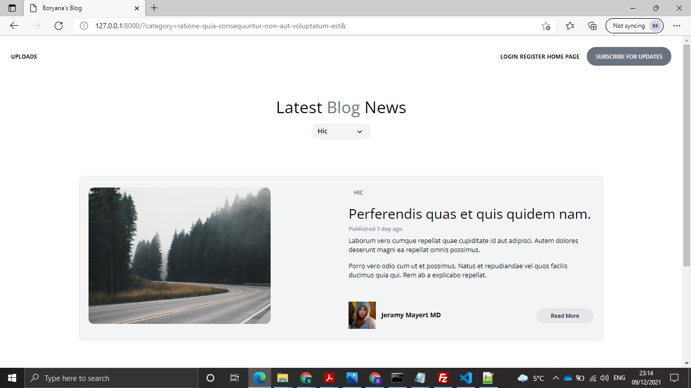 Laravel blog Project